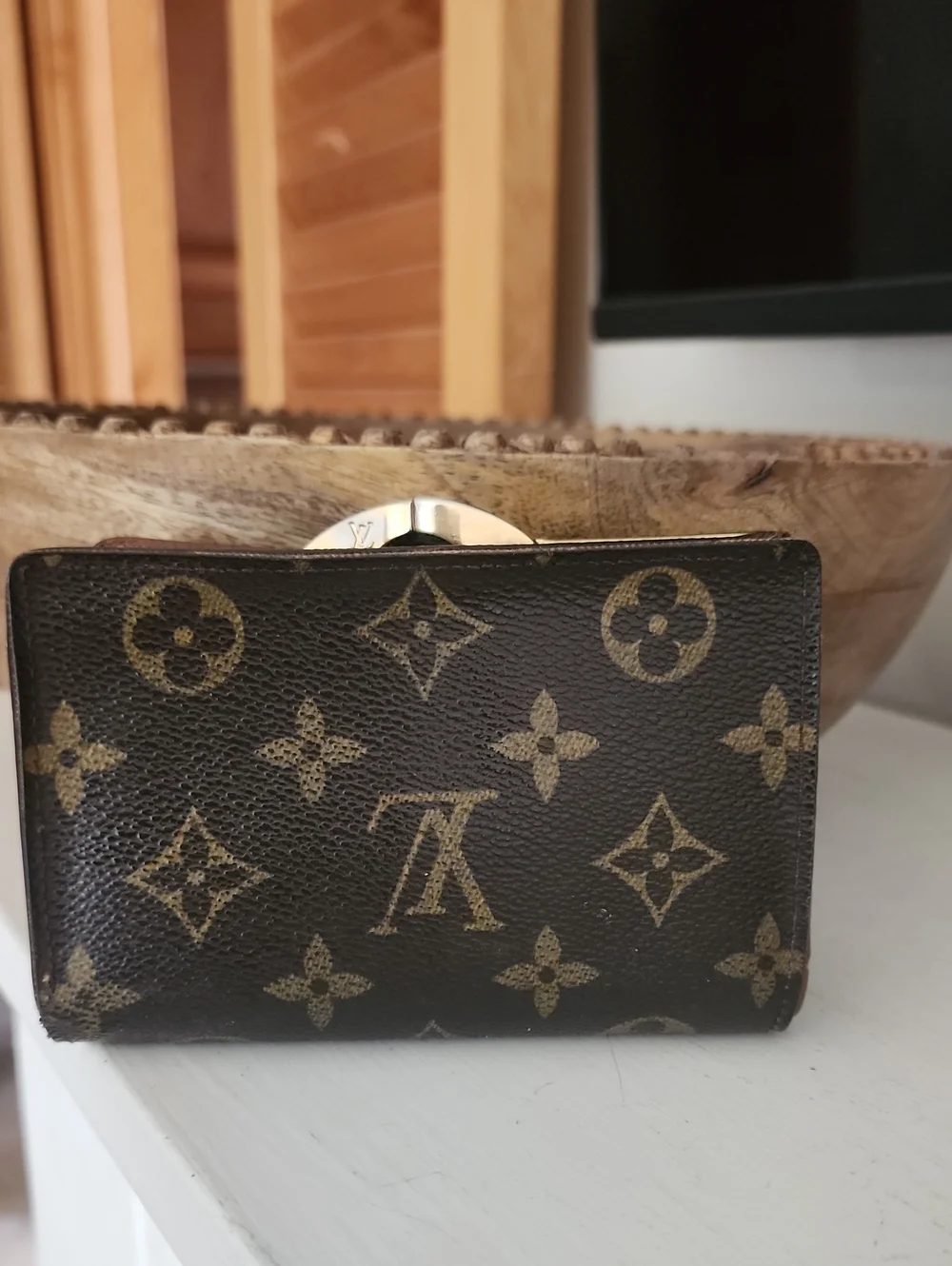 Louis Vuitton Monogram Canvas Snap Wallet - Dark Brown & Gold